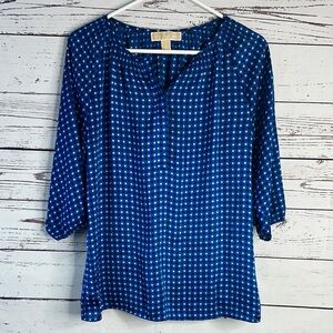 MICHAEL Michael Kors Navy Polka Dot Blouse